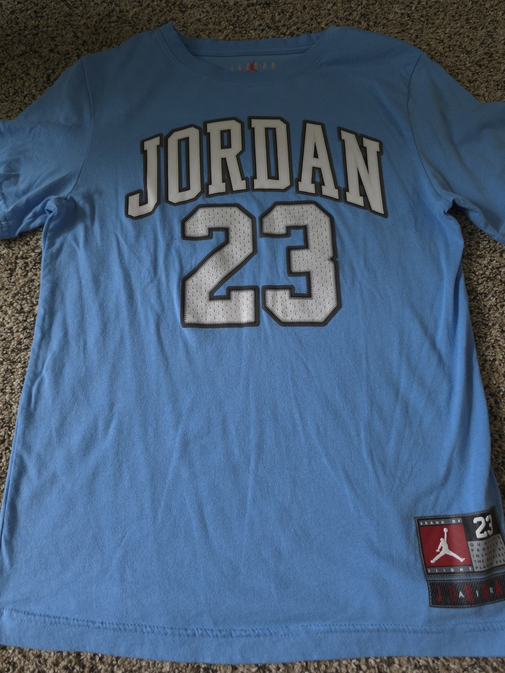 Air Jordan Short Sleeve Graphic T-Shirt Youth Large Blue Activewear Athleisure